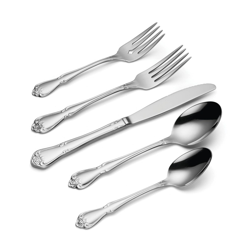 Oneida B552020A True Rose 20 Piece Everyday Flatware Set, Service