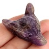 Wolf Head Statue Pendant Natural Stone Crystal Quartz Carved Necklace