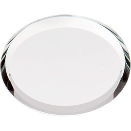 Plymor Round 3mm Beveled Glass Mirror, 1 inch x 1 inch (Pack of 12)