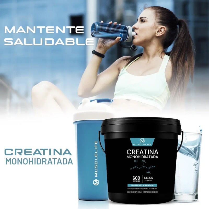 Creatina Muscle Life Monohidratada 3kg 600 Servicios Varios