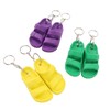 3 Pairs Slipper Keychain Silicone Multifunctional Key Chain Key Ring