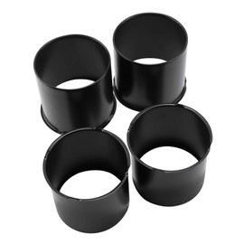 Rheedal 4Pcs 5.15inch Stainless Trailer Wheel Center Caps Push Through 5.15" Bore 4.69" Tall Open End Hub Cap for Truck SUV RV Wheel Rim, Matt Black Wheel Cover