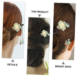 LALAFINA 3sets Smooth Surface Hairpin Stick Ancient Style Floral Hair Bun Holder Long Chinese Hairpin for Elegant Hairstyles 2pcs*3