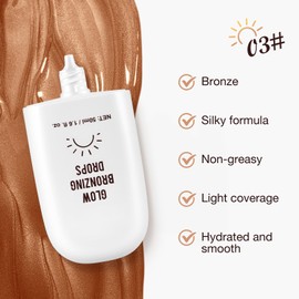 Boobeen Liquid Highlighter Makeup, Highlighter Bronzer Glow Illuminator for Face and Body Lightweight Blendable, Radiant Glow Bronzing, Shimmer Cream Lasting Glow Finish