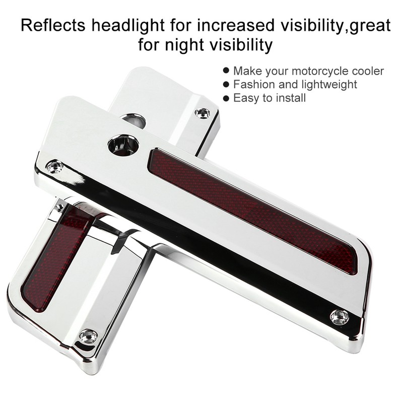 2 pcs Motorcycle Saddlebag Latch Cover Reflectors for Glide Touring