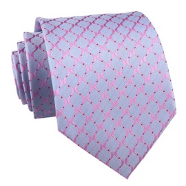 Gingham - Corbatas para hombre, diseño de lunares, azul claro, rosado (Light Blue Pink), Talla única