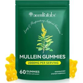 Acentia Labs Mullein Gummies for Lung Cleanse ~Natural Respiratory Support ~ Free Shipping
