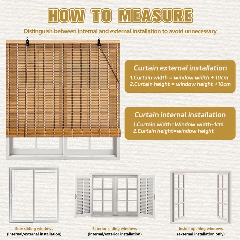 IMSGVIFO 23x72 Inch Bamboo Blinds for Interior Windows, UV Protection