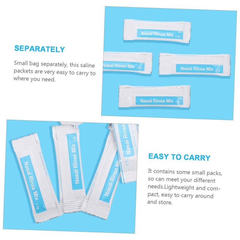 FOMIYES 40 Pack Nasal Rinse Salt Saline for Adults Nasal
