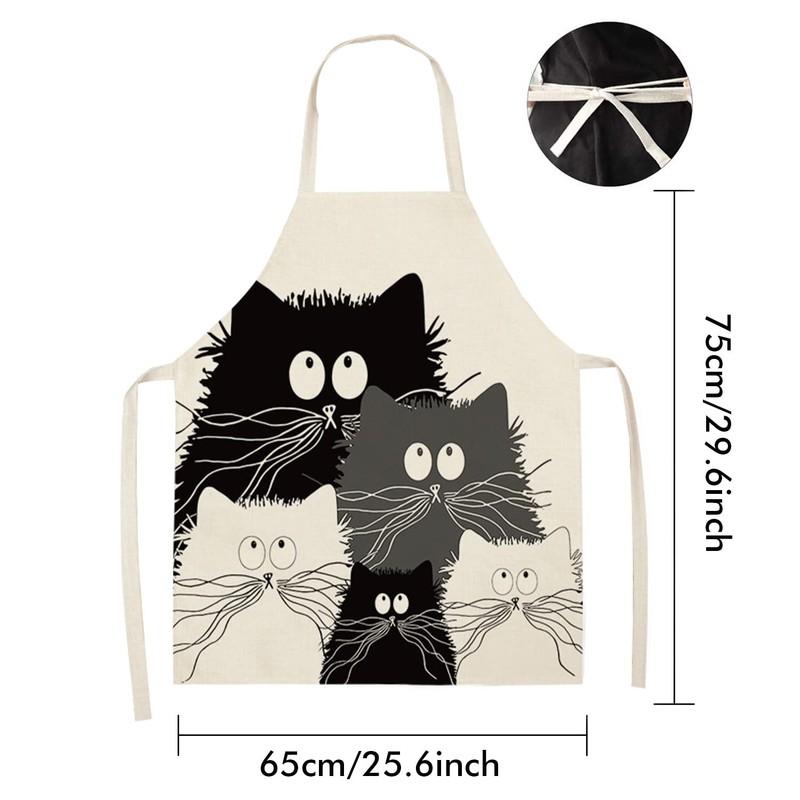 Unisex Apron Cute Cat Cartoon Apron for Women Men Working