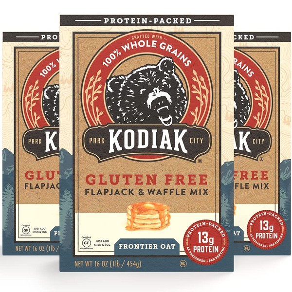 Kodiak Cakes Frontier Oat Gluten-Free Flapjack & Waffle Mix, 16 Oz (Pack Of 3)