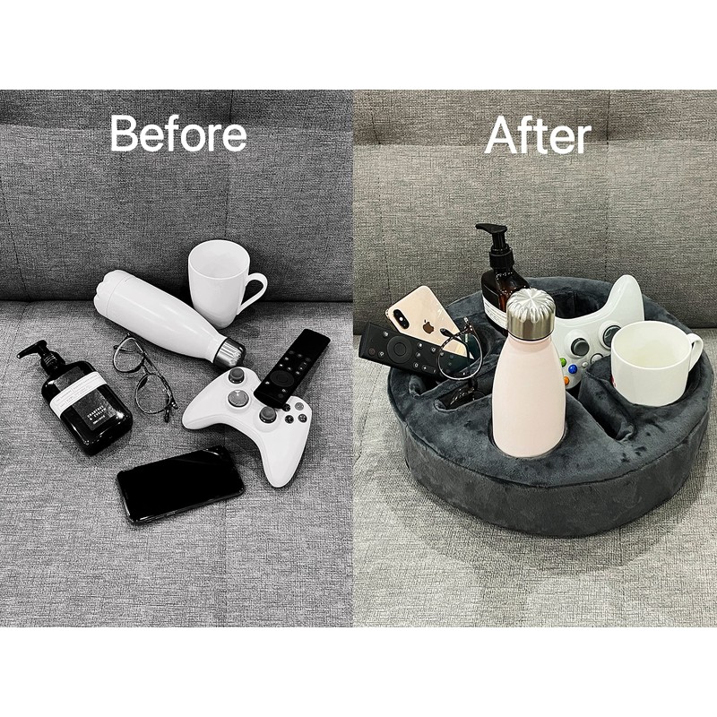Xchouxer Couch and Bed Cup Holder Pillow, Sofa Organizer Caddy