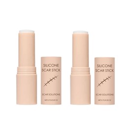 Silicone Scar Stick, 60% Silicone Scar Solutions for Face and Body, Gentle on All Skin Types Easy-to-Use Stick Design, Manual Massage Applicator for Face and Body (2PCS)