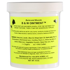 B & W Ointment (Burn &Wound) Natural Burn Salve Amish Made Burn Salve Burn Relief-16oz.