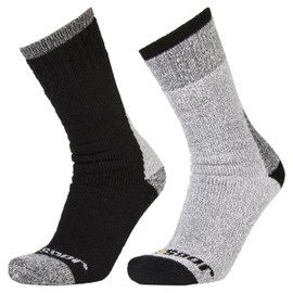 Jobsite Mens 2 Pack Heavy Cushion Spliced Work Sock-Black, Industrial Grade, Tough Workwear, Premium Performance