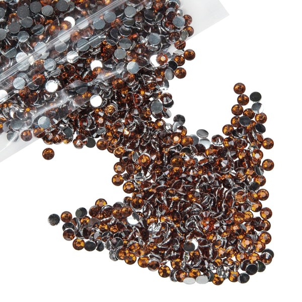qiipii 5000PCS 4mm Brown Crystal Resin Rhinestones for Crafting SS16