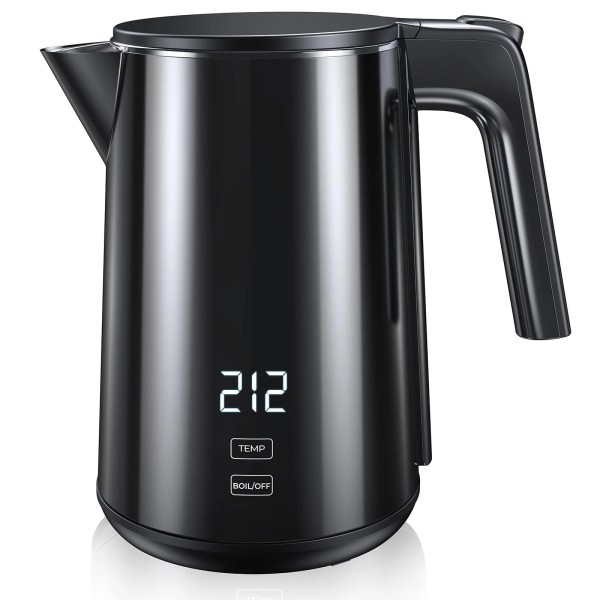 Ssyfei Electric Kettle, Double Wall Stainless Steel Cool Touch Water