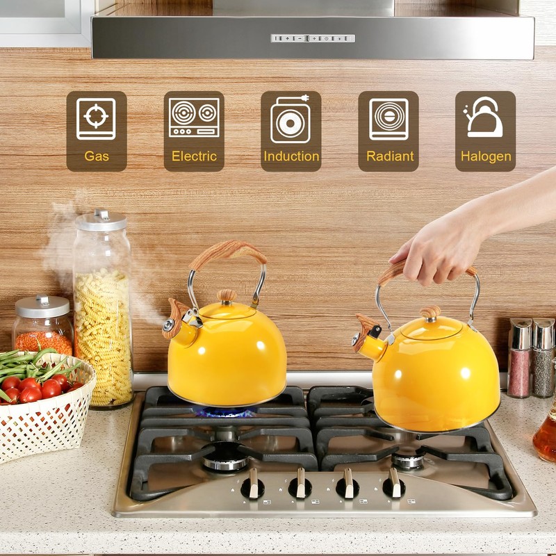 GGC Whistling Tea Kettle for Stove Top, 85OZ/2.6QT Stainless Steel