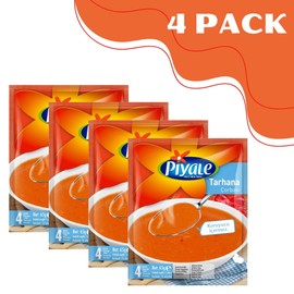 VHD Piyale Packaged Instant Tarhana Soup 4 Pack – Tarhana Corbasi, Tomato Soup, Packaged Dry Soup Mixes, Family Meal, Soup Packets add hot water, Instant Soup Powder, 1 Pack for 4 Portions
