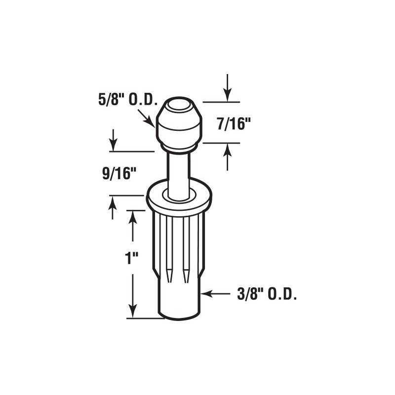 Prime-Line N 6702 Nylon Top, Bi-Fold Top Mount Pivot (2