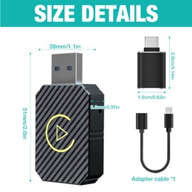 Mineup CarPlay Wireless Adapter, 2-in-1 Wireless Android Car & Carplay Wireless Adapter, Converts Wired CarPlay into Wireless CarPlay, Plug and Play, Supports iOS 10 and Android 11