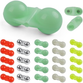 40pcs Fishing Double Rattle Bells Beads, Fishing Attractants Catfish Rattles Fishing Bells Plastic Fishing Beads Accessory Tool for Catfish Striper Bass Pompano