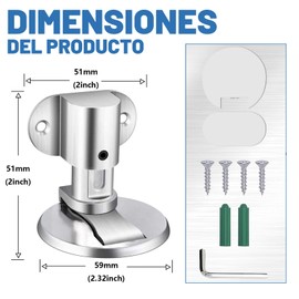 Tope de Puertas Magnético, Tope Magnético Invisible Imanes, Topes de Puerta para Montaje en Piso para Bañ para el Hogar, la Oficina, el Dormitorio (Plata)