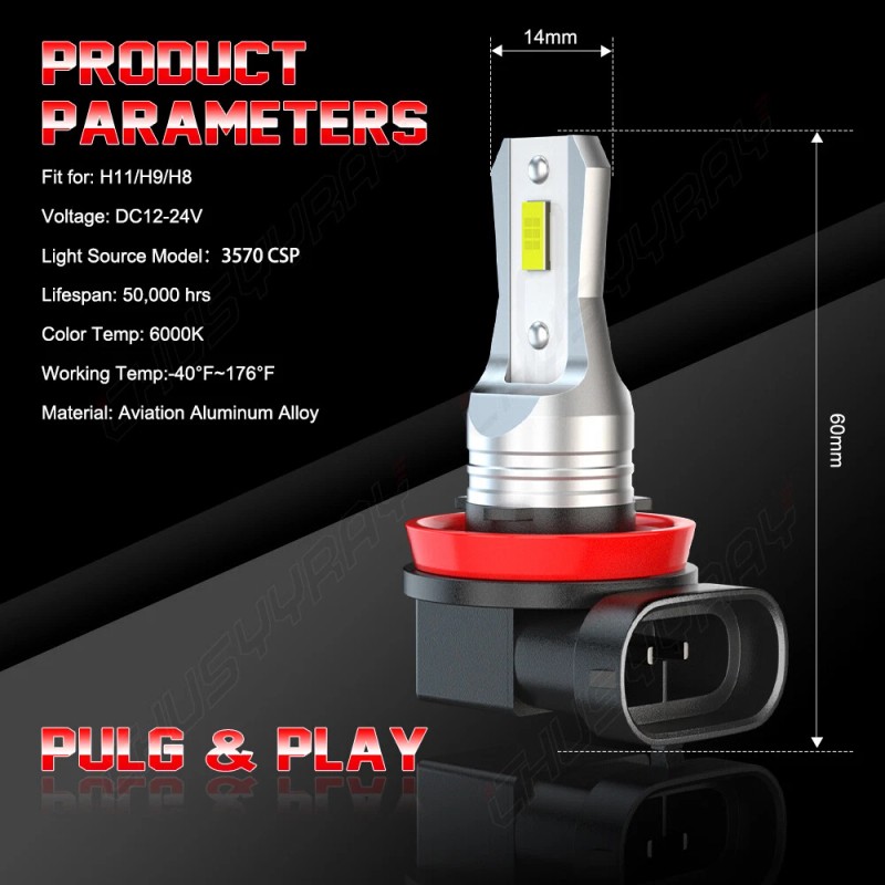 CHUSYYRAY For 2015-2020 GMC Yukon XL Combo LED Headlight Bulbs