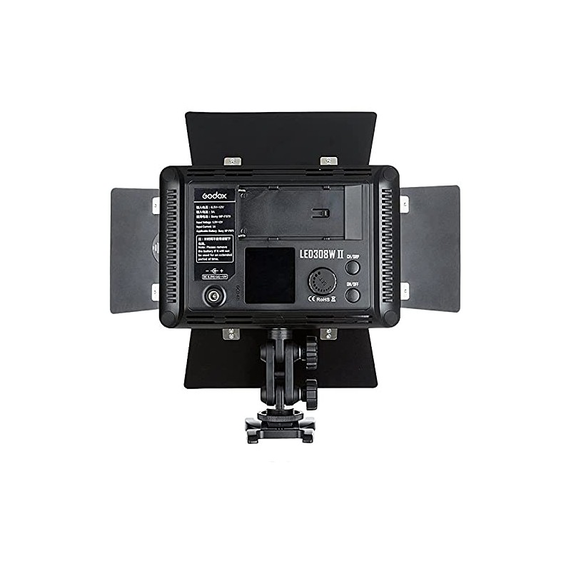 Godox GDXLED308IIW 5600K LED Panel with Wings Black