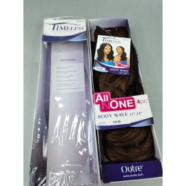 Outre Body Wave #4/30 Dark Brown Highlights12” 14” Timeless All-in-One Synthetic Hair