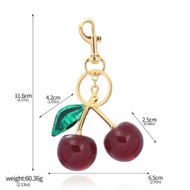 Cherry Keychain Cherry Bag Charms Purse Charms for Handbags Cute Cherry Accessories Gifts for Women Purse Charms for Handbags Cherry Charm Keychain For Women Birthday Christmas Gifts Stocking Stuffers