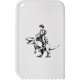 Azeeda 'Boy Riding Dinosaur' Plastic Ice Scraper (IC00038664)
