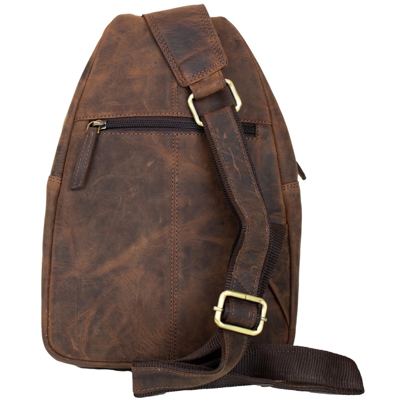 MDM Backpack Shoulder Bag Men's Leather Sling Bag Made of