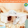 Zpeiran Wooden Hamster House,3 Chamber Hamster Hideout Cage Hamster Hide