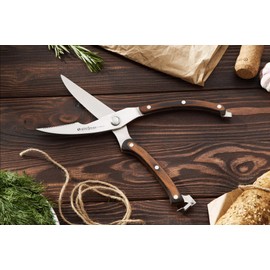 GROSSMAN® SC09 Kitchen Scissors 25.6 cm Multifunctional Kitchen Scissors Stainless Steel 8.8 cm with Ergonomic Handle 11.3 cm (238 g)