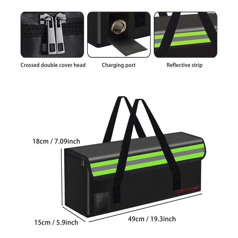 Lipo Battery Safe Bag Large Capatity Fireproof Bag for Ebike