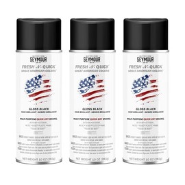 11-3 Seymour Fresh-N-Quick Multi-Purpose Spray Paint, Gloss Black net 10 oz. (Pack of 3)