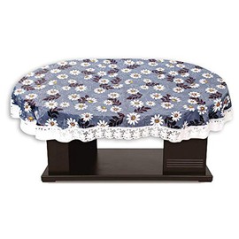 CASA-NEST Thick PVC Printed Dining Table Cover, 6 to 8 Seater Size-60 x 90 inches,(Oval} Waterproof Easy to Clean, Multi Color 303
