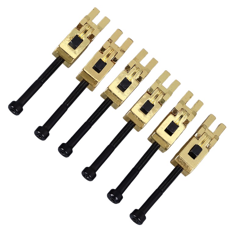 6Pcs Electric Guitar Bridge Saddle Double Locking Tremolo Metal Roller