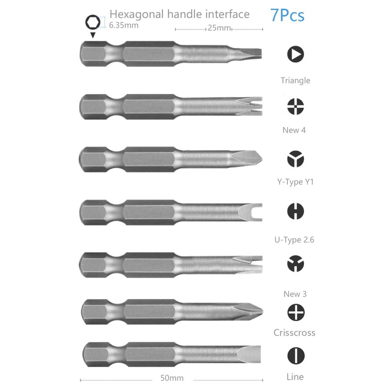 7-Piece Specially Shaped Screwdriver Set, Special Bit Set, Triangle Screwdriver,