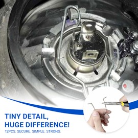 TEANTECH Bulb Retaining Spring Clips for H1/ H3 /H4 /H7-12 PCs Bulb Universal Car Headlight Clamp Headlamp Dip Dipped Beam Hoder