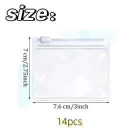 Jindizi Zippered Pill Pouch Bags - 14 Pcs, Slide Lock Clear Plastic Mini Bags，Small Objects - Self-Sealing, Reusable, Travel-Friendly