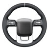MEWANT Hand Stitch Black Smooth Woven Embossed Artificial Leather Steering