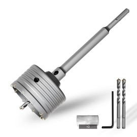 CSOOM Concrete Hole Saw 3-15/16" (100mm) with 220mm SDS Plus Shank Connecting Rod, Carbide Cement Hole Saw for Concrete Cement, Brick Wall Stone