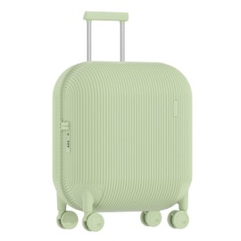 artrips Carry On Luggage with 8 Spinner Wheels,20''Spinner Luggage with Cover Protector,PC Lightweight Hardside Luggage with Stripe Pattern Design,TSA Lock, Green,Carry On 20-Inch,40L