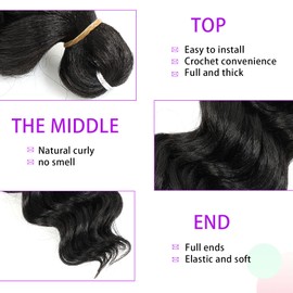 Ocean Wave Crochet Hair Deep Wave, Ocean Wave Braids Hair Synthetic Crochet Braiding Hair Extensions 8 Packs (14 Inch (Pack of 8), 1#)