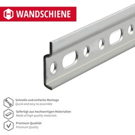 Gedotec Wall Rail Kitchen Cabinet Hanger Hanging Rail - Top Cabinet | Length 1250 mm | Galvanised Steel | Mounting Rail for Hanging Cupboards | 1 Piece - Hanging Rail Metal for Screws