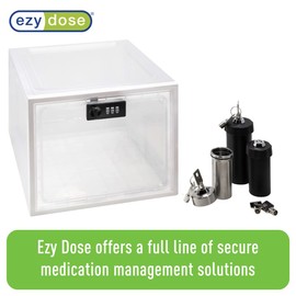 EZY DOSE Medication Lockbox, Secure Storage for Medication and Vitamins, Combination Lock, Large Capacity, Food Safe and BPA Free