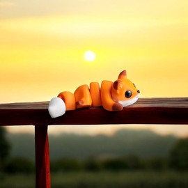 Mini Baby Fox Figurines – Set of 5 Cute Woodland Animal Minis with Big Eyes – Kawaii Wigglitz Shelf Decor – 3D Printed in Canada