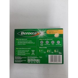 Berocca Energy Vitamin B & C Mango & Orange Flavour Effervescent Tablets 45 Count